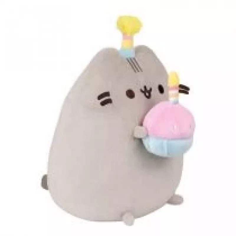 Plüšová hračka Pusheen od Pusheen — 24 cm narodeninová čiapka s tortou plüšová hračka