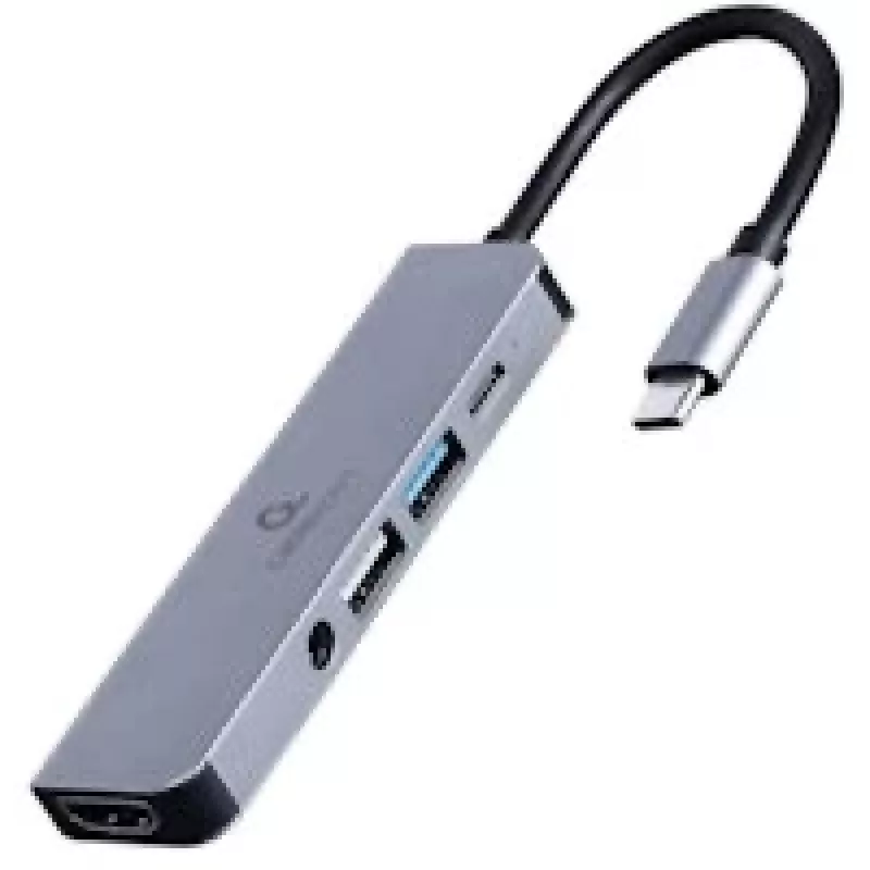 Gembird A-CM-COMBO5-02 dokovacia stanica/port replikátor pre notebook káblový USB 3.2 Gen 1 (3.1 Gen 1) Type-C strieborná