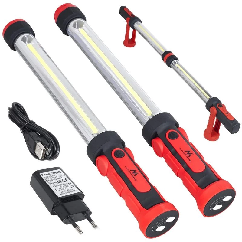 MCE230 Cob LED Xxl 2X dielenská lampa s magnetom a hákom, duálne režimy, 1200 lúmenov max. - Maclean