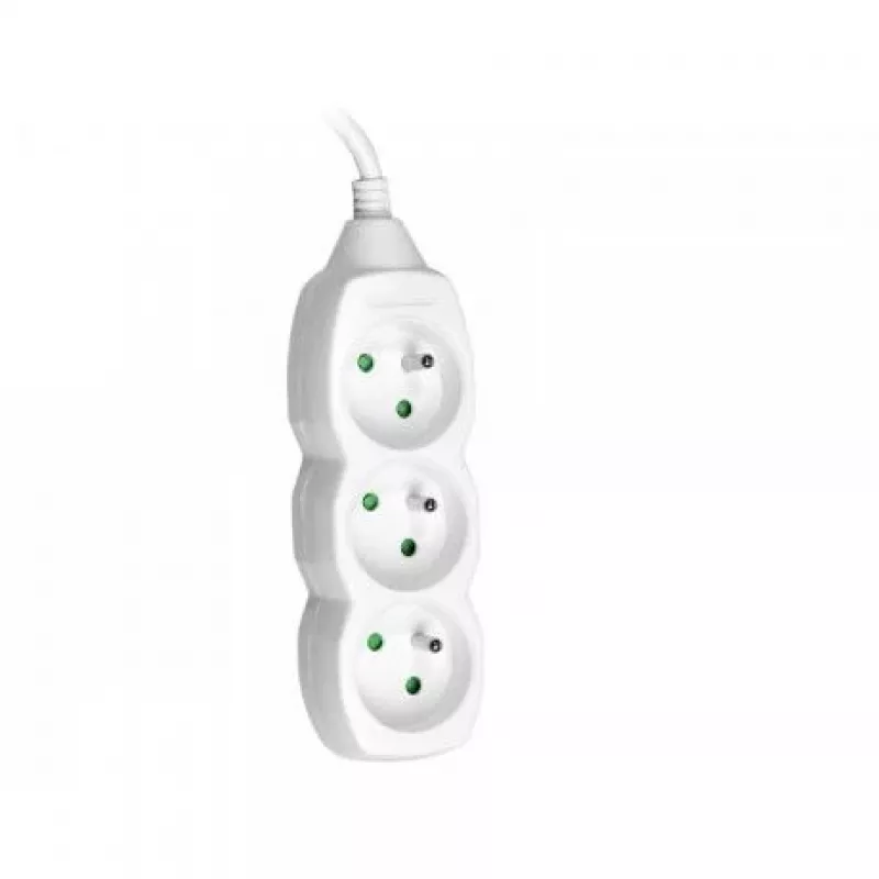 Tracer PowerCord predlžovací kábel, 3 zásuvky, 3 m, biely
