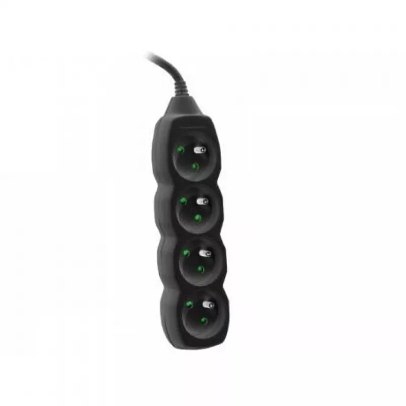 Tracer PowerCord predlžovací kábel, 4 zásuvky, 3 m, čierny