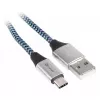Tracer TRAKBK46266 USB kábel USB 2.0 1 m USB-C USB-A čierny modrý strieborný