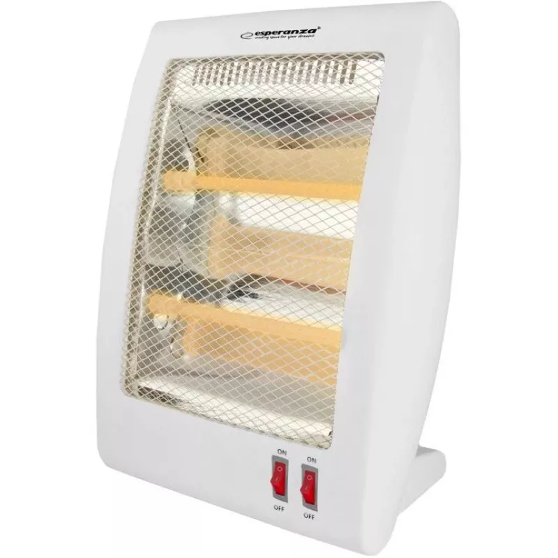 Kremenný elektrický ohrievač ESPERANZA EHH010 400W/800W, biely, 1,2 m kábel, tlačidlá, nastaviteľný termostat