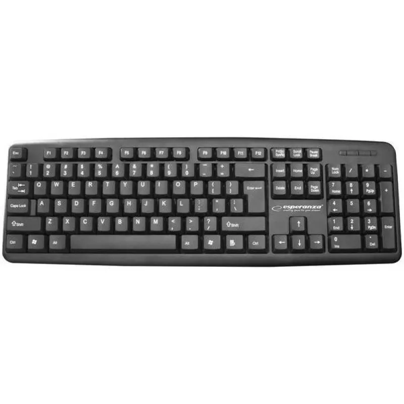 Drôtová klávesnica ESPERANZA EK134 Full-Size 100% USB, čierna, 1,45 m kábel
