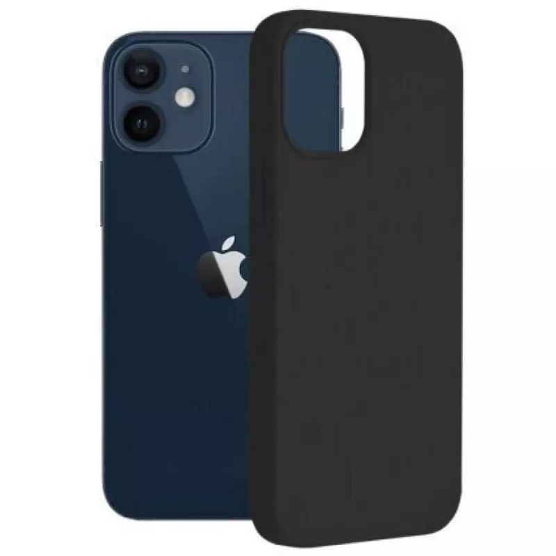 Matte Silicone Case 3mk pre iPhone 13 čierna