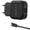 Qoltec 50188 nabíjačka pre mobilné zariadenia notebook, smartfón, smart hodinky, tablet, telefón, univerzálna čierna AC, DC vnútorné