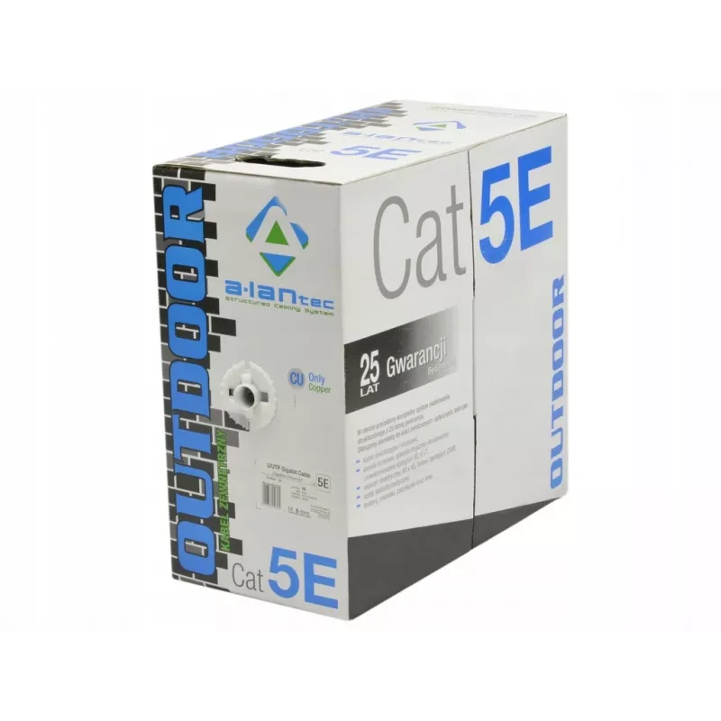 Alantec KIU5OUTS305Q Sieťový kábel čierny 305 m Cat5e U/UTP (UTP) (KIU5OUTS305Q)