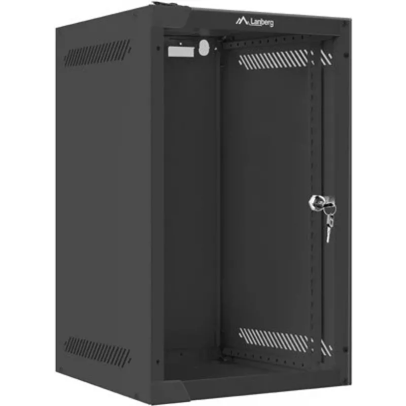 Nástenný rack LANBERG WF10-2309-10B 9U, 469×280×310 mm, hĺbka 10 palcov, čierna, IP20