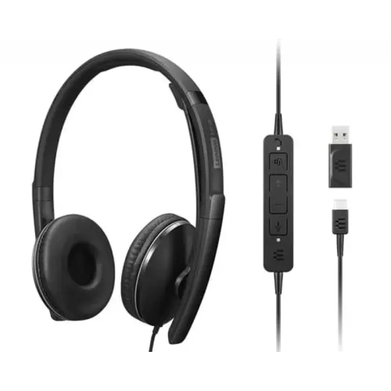 Lenovo 4XD1M45627 slúchadlá/headset káblové s hlavovým mostom USB Type-C čierne