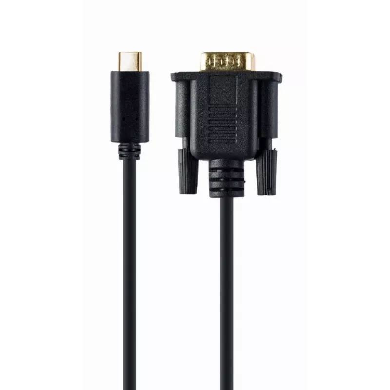 Gembird A-CM-VGAM-01 adaptérový kábel USB-C na VGA samec, 1920x1080 60 Hz, 2 m, čierny
