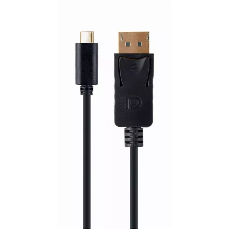 USB grafický adaptér Gembird A-CM-DPM-01 s USB-C, podporuje až 3840×2160, USB 2.0 / 3.2 Gen 2, čierny, 2 m kábel