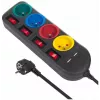 Predlžovacia zásuvka MACLEAN MCE229B — 4 AC zásuvky, 2× USB-A, 1,5 m kábel, 10 A, Typ F, interiér, čierna