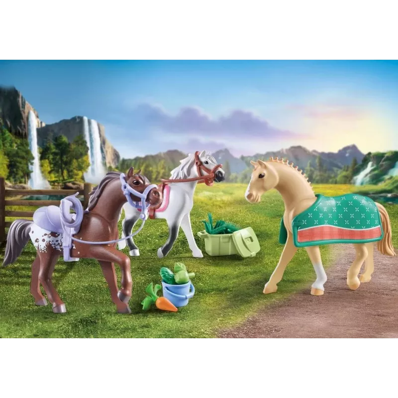 Playmobil 71356 Kone z Waterfall – Tri kone so sedlom