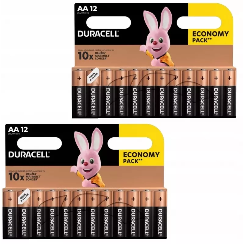 Duracell alkalické AA (LR6) batérie – balenie 24 článkov, jednorazové