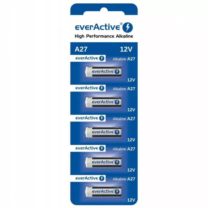 everActive 27A5BL alkalická batéria 27A 12 V, blister 5 ks, 7,6 x 27,3 mm