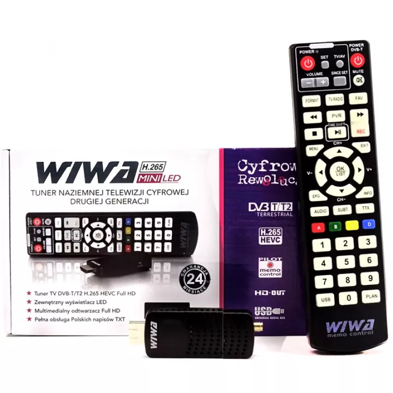 Dekodér tuner TV Wiwaj DVB-T2 Hevec Mini LED