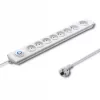 Prepäťová ochrana Qoltec 50293 biela 8 AC zásuviek 230 V