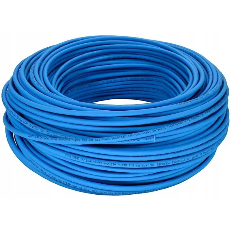 Digitus DK-1641-A-VH-05 inštalačný kábel Cat.6A S/FTP, Eca, drôt AWG 23/1, LSOH, 50 m, modrý