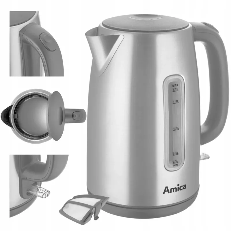 Elektrická kanvica AMICA 1,7 l 2200 W nerez
