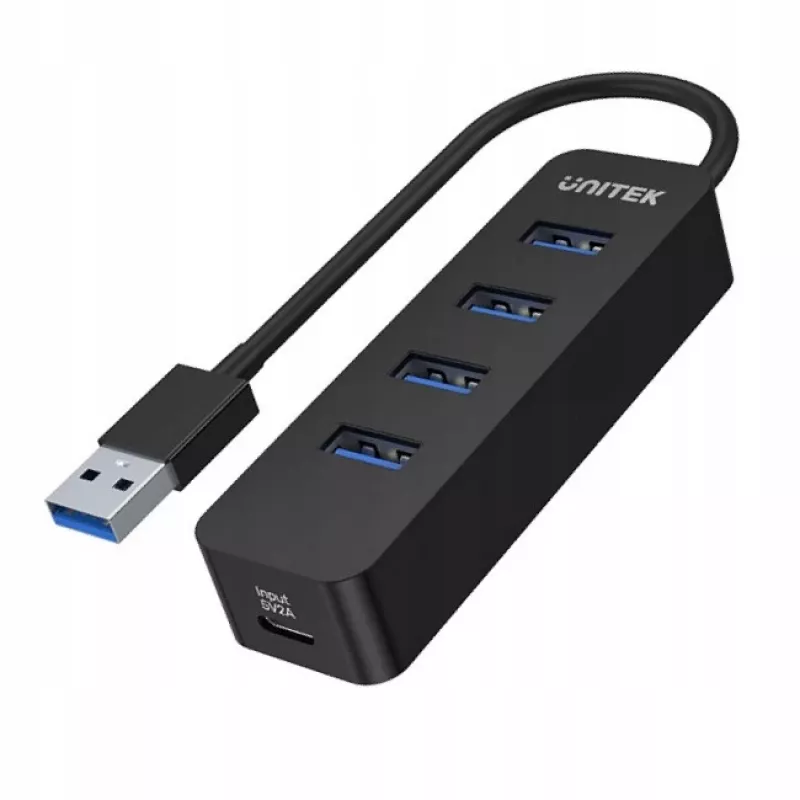 UNITEK uHUB Q4 USB 3.2 Gen 1 (3.1 Gen 1) Type-A 5000 Mbit/s čierny
