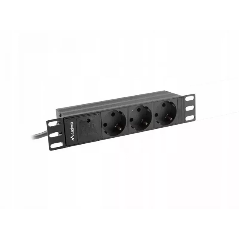 Lanberg PDU-03E-0200-BK Power Distribution Unit (PDU) 3 AC výstupy 1U čierna