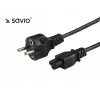 Napájací kábel SAVIO CL-67 1,2 m H03VV-F 3×0,75 mm² IEC C na CEE7/7 čierny