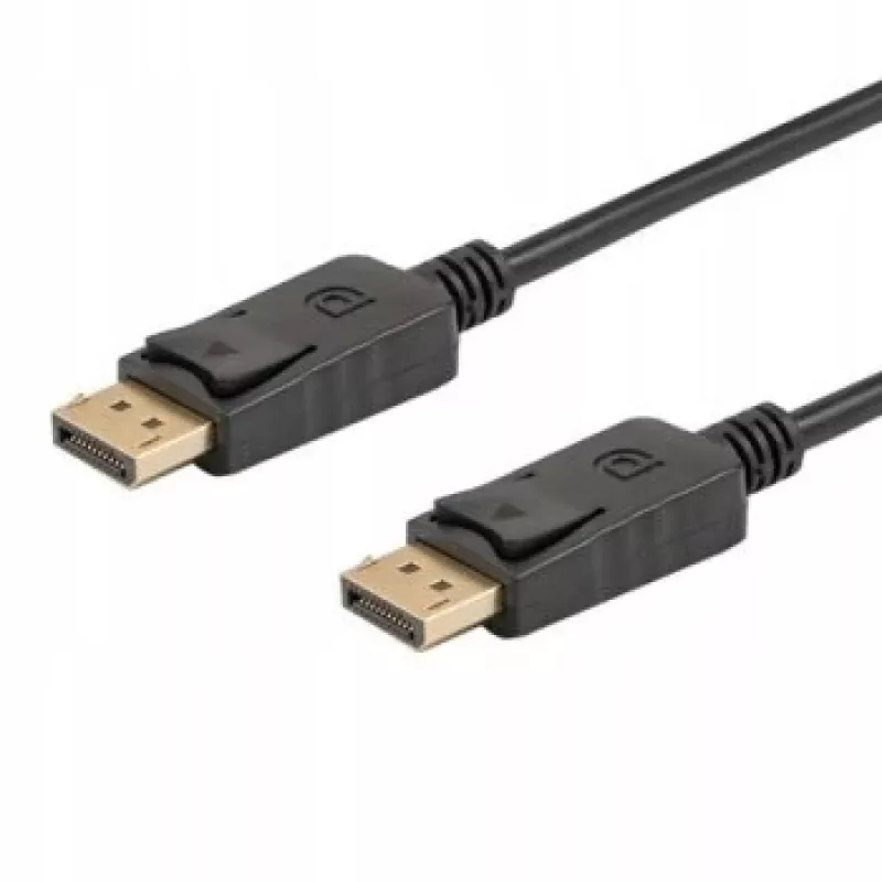 DisplayPort kábel SAVIO CL-136, DisplayPort samec–samec, 2 m, DP 1.2, pozlátené kontakty, čierny