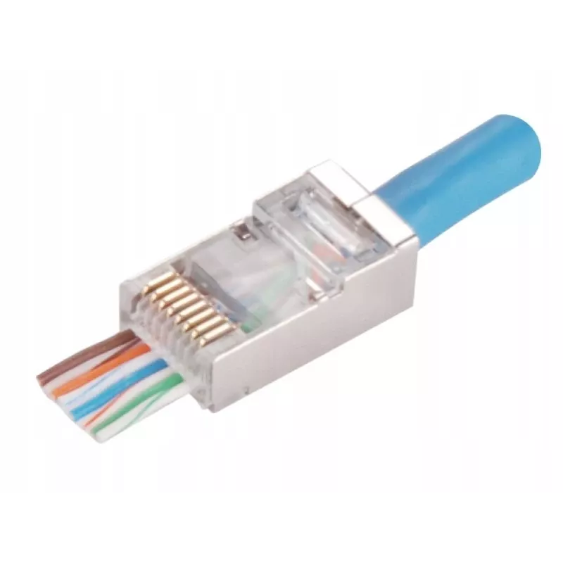 RJ45 STP Cat.5e priechodný konektor Alantec WT116 balenie 100 ks, tienený konektor pre 8P8C káble