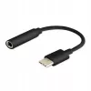 Káblový adaptér SAVIO AK-35/B USB Type-C (3.1) samec na 3,5 mm samica, čierny