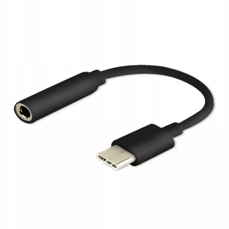 Káblový adaptér SAVIO AK-35/B USB Type-C (3.1) samec na 3,5 mm samica, čierny