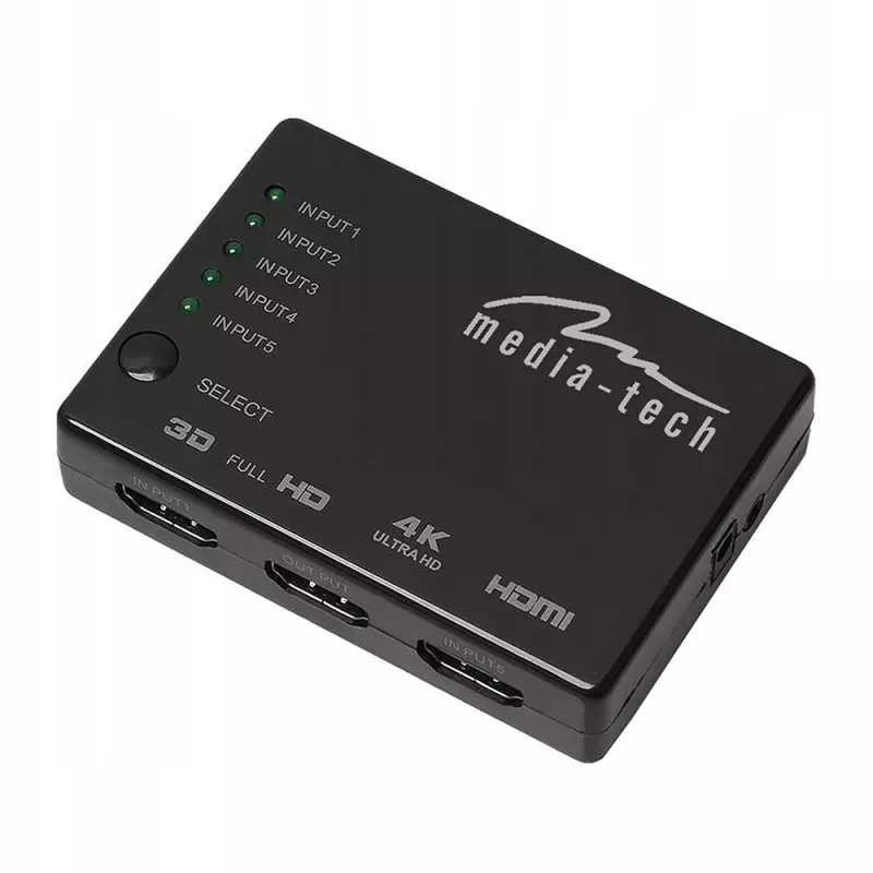 Media-Tech MT5207 Prepínač HDMI 5x, 4K