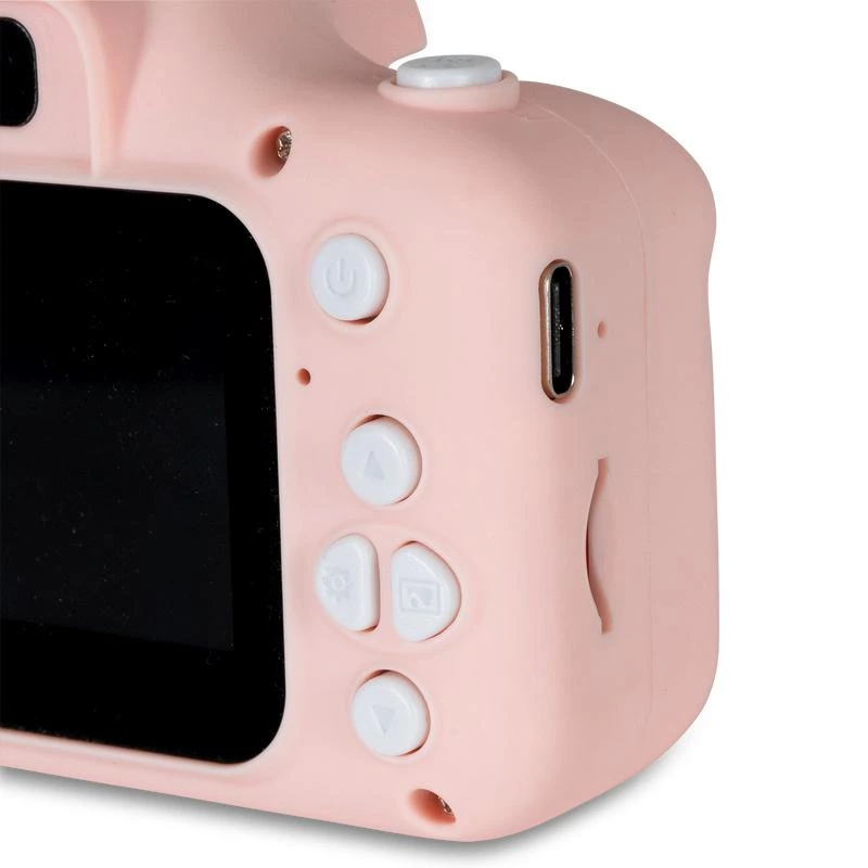 Detský digitálny fotoaparát DENVER KCA-1340RO — kompaktný 85 g, ružový