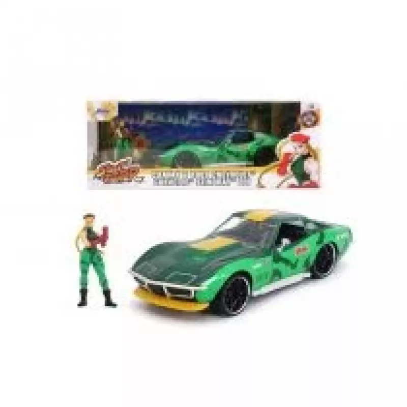 Auto Jada Toys Street Fighter 1969 Chevrolet 1:24 kov zelená