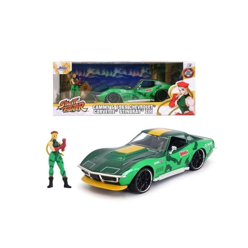 Auto Jada Toys Street Fighter 1969 Chevrolet 1:24 kov zelená
