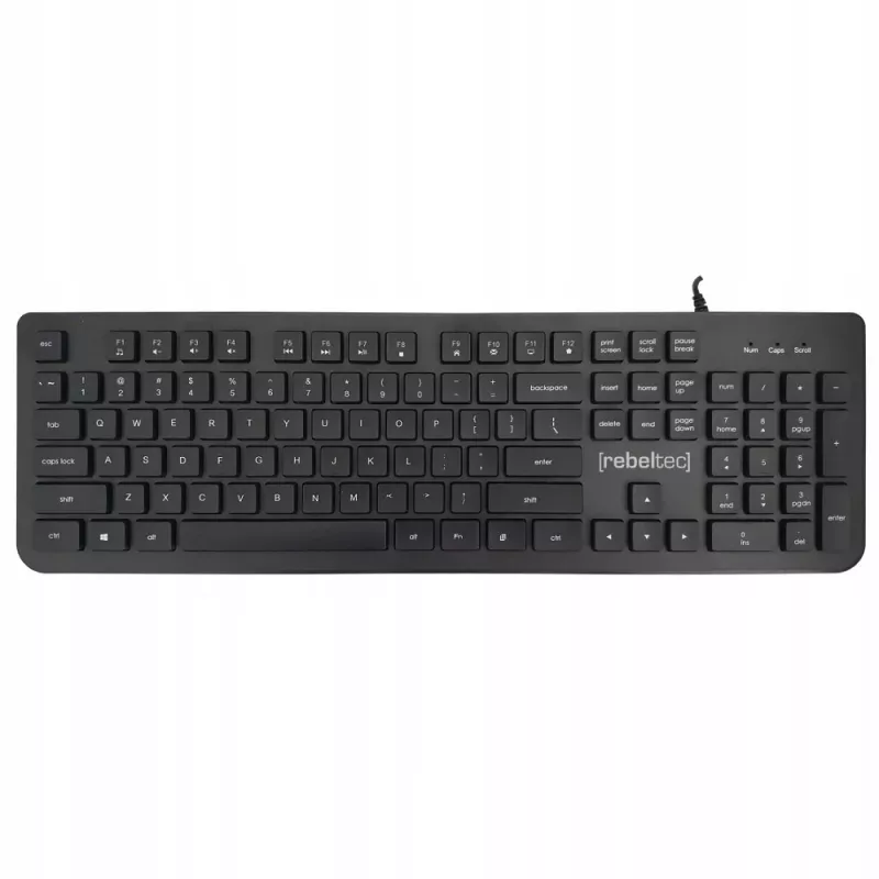 USB multimediálna klávesnica Rebeltec RBLKLA00042 – Full-Size, čierna