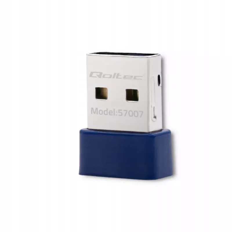Kompaktný bezdrôtový mini USB Wi-Fi adaptér QOLTEC 57007 – Single-Band 2,4 GHz, až do 150 Mbit/s, interná anténa