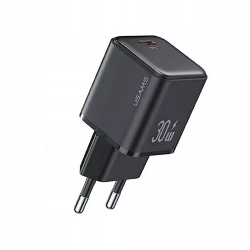 usams USB-C PD 3.0 nabíjačka CC186TC01 30W rýchle nabíjanie, čierna