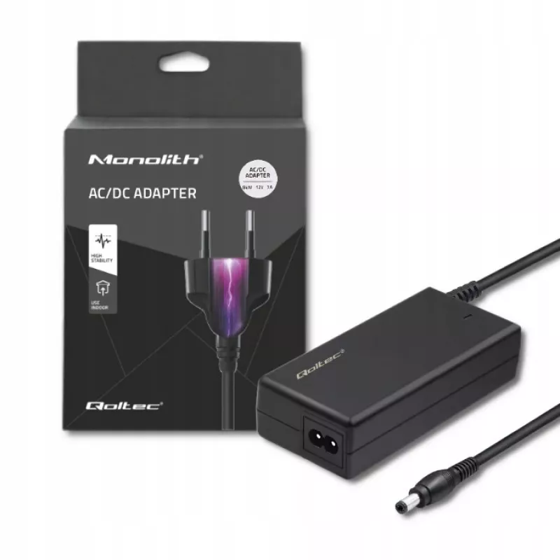 Qoltec 84W stolný napájací zdroj | 12V | 7A | 5,5*2,5 | + napájací kábel