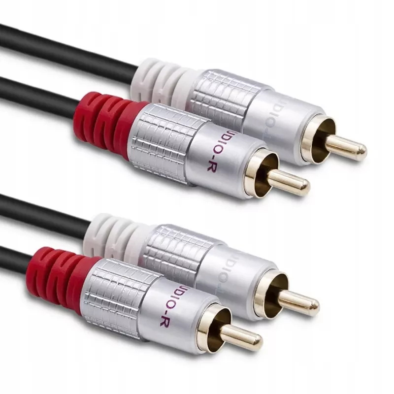 Qoltec 52338 audio kábel, 2 x RCA (vidlica) na 2 x RCA (vidlica), 3 m, čierny