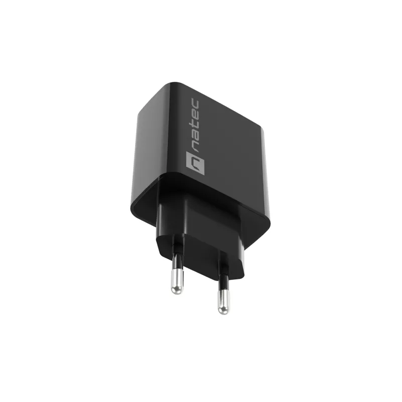 Natec Ribera NUC-2058 sieťová nabíjačka, 18 W, 1x USB-A, do 3 A, Quick Charge 3.0, Samsung AFC, Huawei FCP/SCP, čierna