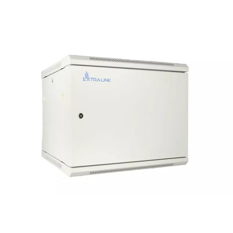Extralink rackový rozvádzač 9U 600x600 ASP sivý nástenný, kovové dvere