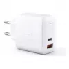 Nástenná nabíjačka Aukey PA-B3 biela GaN 65W USB-C / USB-A rýchlonabíjačka