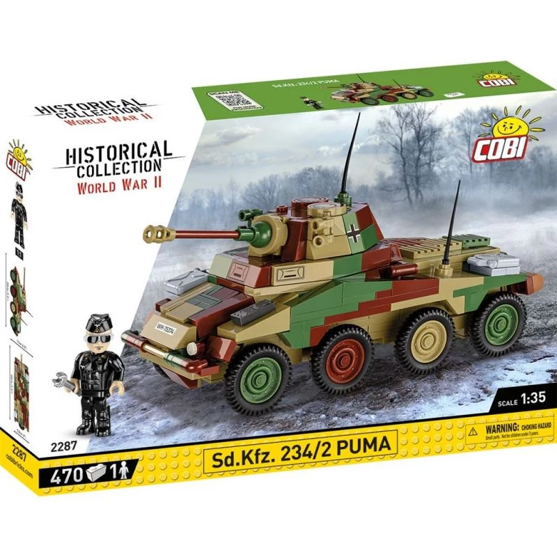 Cobi Historical Collection WWII Sd.Kfz 234/2 Puma vozidlo, viacfarebné