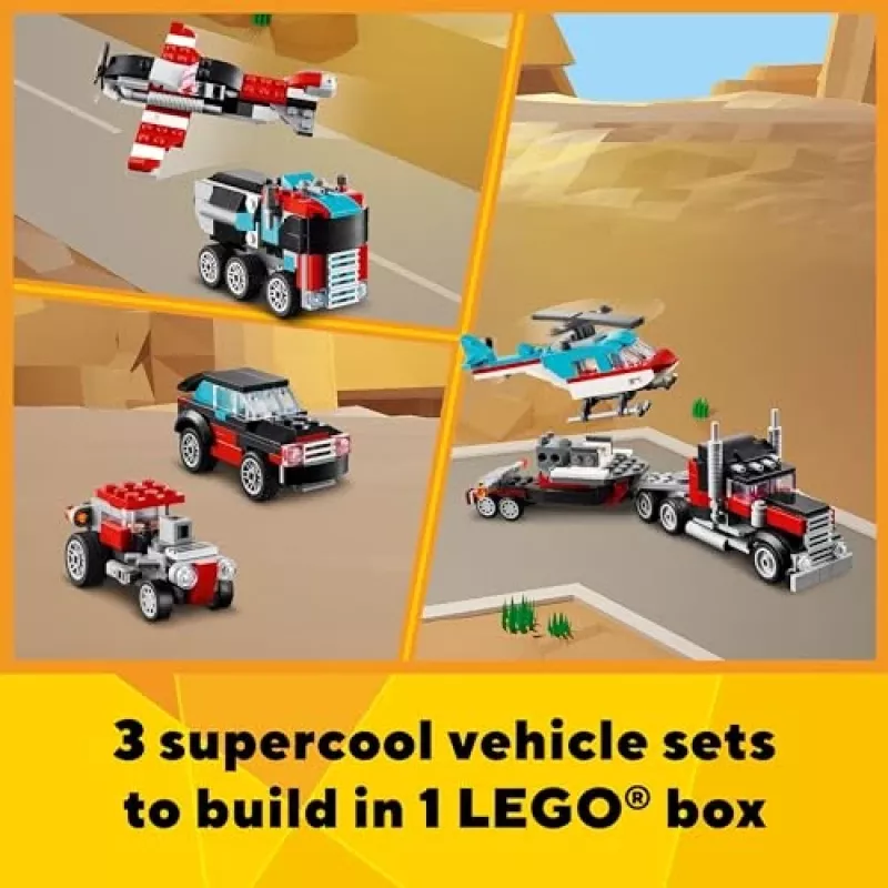 LEGO Creator 3-in-1 31146 Nákladné auto s plošinou a vrtuľník