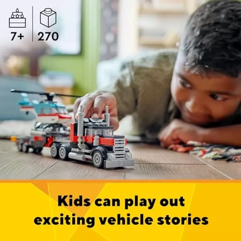 LEGO Creator 3-in-1 31146 Nákladné auto s plošinou a vrtuľník