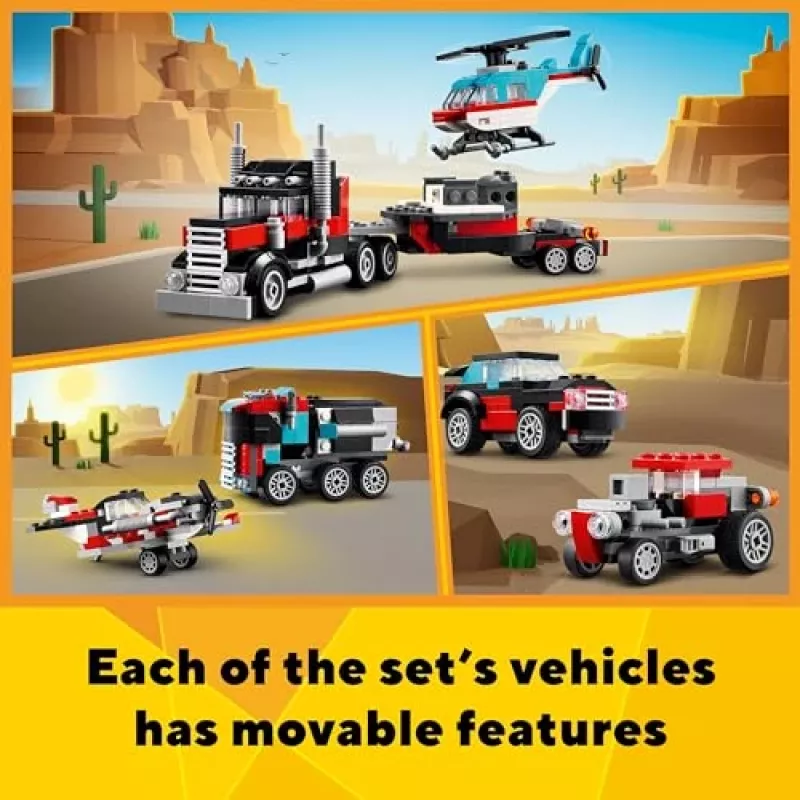 LEGO Creator 3-in-1 31146 Nákladné auto s plošinou a vrtuľník