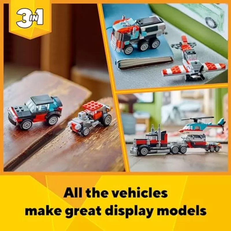 LEGO Creator 3-in-1 31146 Nákladné auto s plošinou a vrtuľník