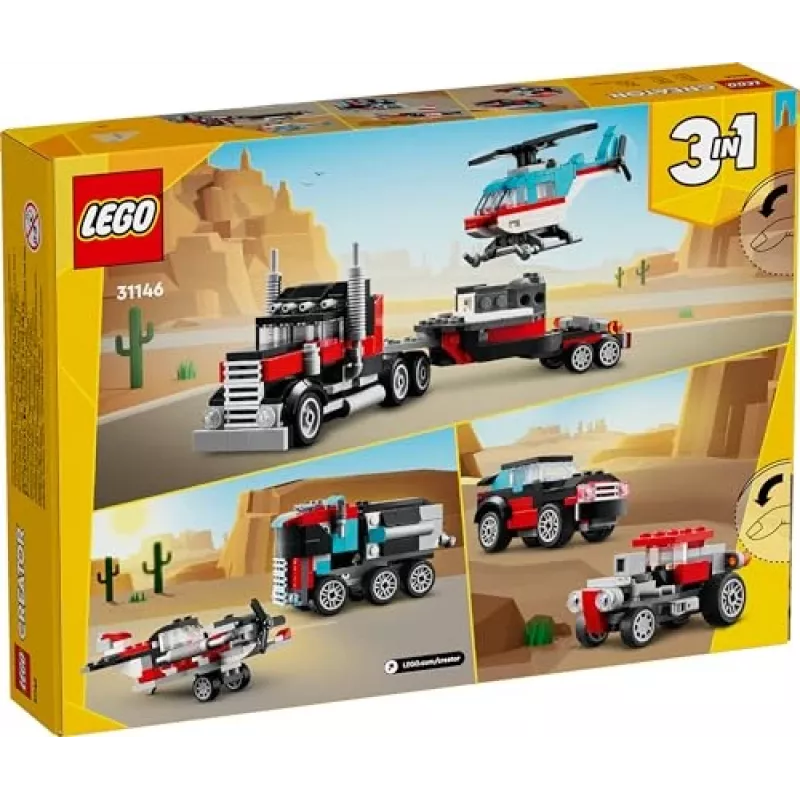 LEGO Creator 3-in-1 31146 Nákladné auto s plošinou a vrtuľník