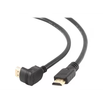 HDMI v2.0 90-stupňový konektor na rovný konektor prepojovací kábel, 19-pinové pozlátené kontakty, 1,8 m, hromadné balenie