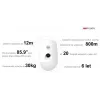 Hikvision DS-PDPC12P-EG2-WE(B) Tri-X bezdrôtový PIR detektor pohybu s kamerou